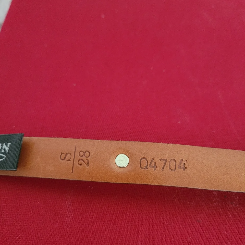 Tan Leather Belt with Silver Buckle - Picture 5 of 8